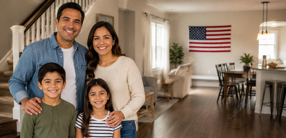 Happy family in the US